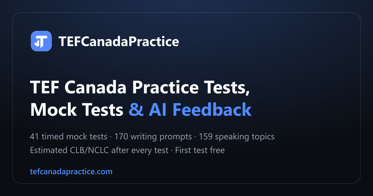Free TEF Canada Practice Test (+ CLB Estimate) — No Signup ...